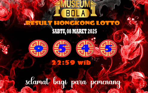 a poster that says museum bola result hongkong lotto on it
