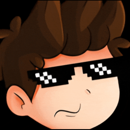a cartoon character wearing a pair of sunglasses with white squares on them