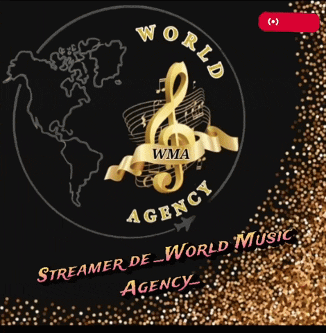 a world music agency logo with a treble clef