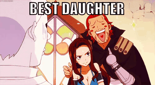 a cartoon of a man and a girl with the words best daughter written above them