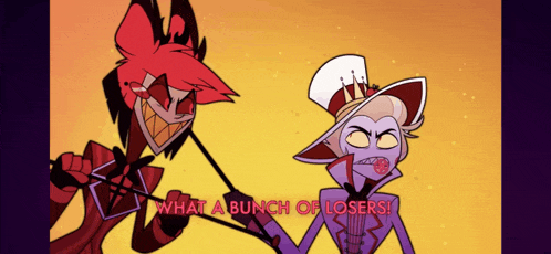 a couple of cartoon characters standing next to each other with the words what a bunch of losers on the bottom