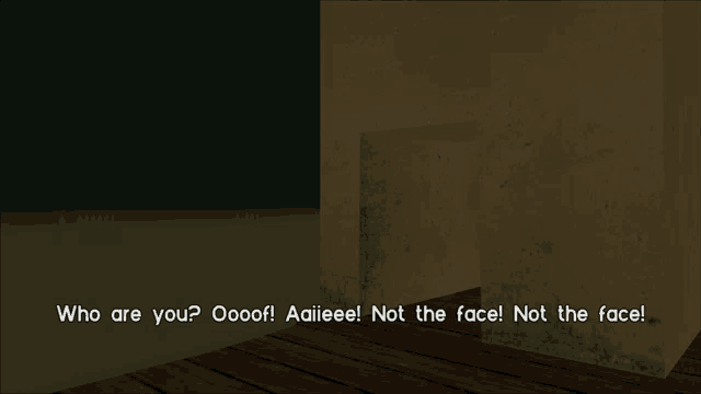a screenshot of a video game says who are you