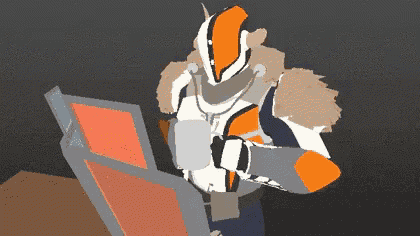 a pixel art drawing of a knight holding a shield .