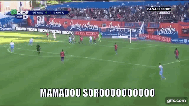 a soccer game is being broadcast on canal sport