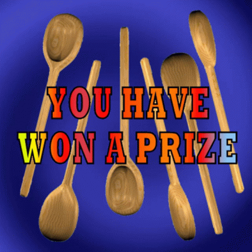 You Have Won A Prize Wooden Spoon GIF - You Have Won A Prize Wooden Spoon We Have A Winner GIFs