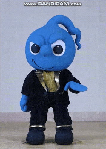 a blue stuffed animal with the website www.bandicam.com in the upper right corner