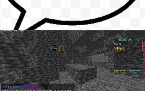 a screenshot of a minecraft game shows a smiley face