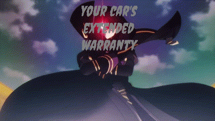 a poster that says " your car 's extended warranty " on it