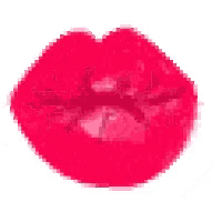 a pixel art illustration of a woman 's lips with a heart in the middle .