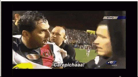 a man is talking to another man and the words carepichaaa are visible on the screen