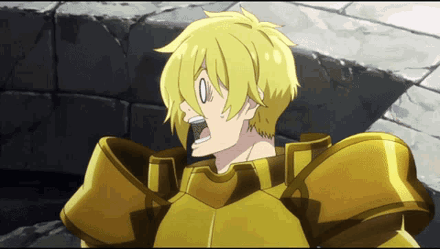 a yellow haired anime character with a surprised expression on his face