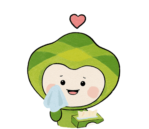 a cartoon character is blowing his nose with a box of tissues
