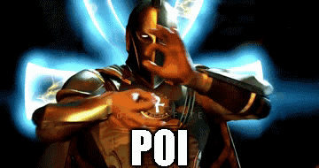 a pixelated image of a superhero with the word poi on the bottom