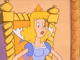 a cartoon of a princess sitting on a throne with a crown on her head