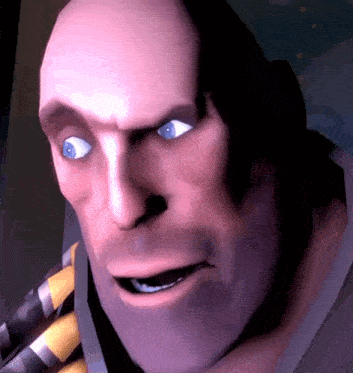 a cartoon character with a bald head and blue eyes