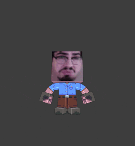 a pixel art drawing of a man 's face with his mouth open