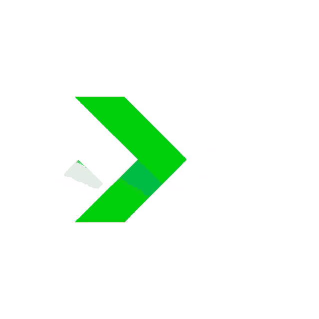 a green arrow pointing to the right with a white shadow