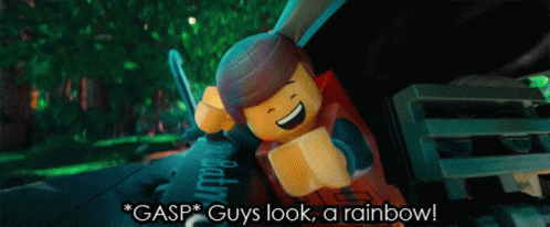 Lego Movie Emmet GIF - Lego Movie Emmet Guys Look A Rainbow GIFs