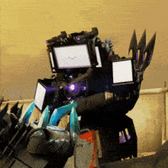 a robot with a smiley face on its screen