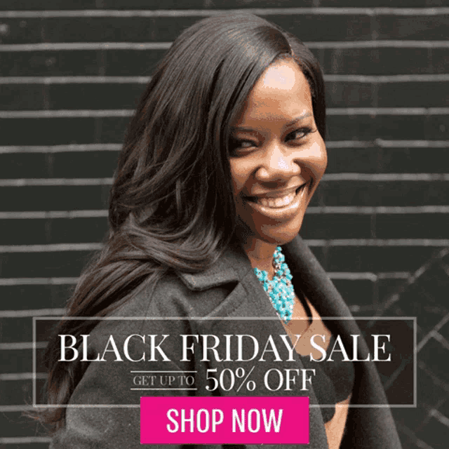 an advertisement for a black friday sale with a woman