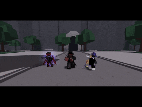 a screenshot of a video game shows a man in a top hat standing next to another man