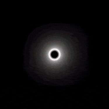 a black circle with a white ring around it