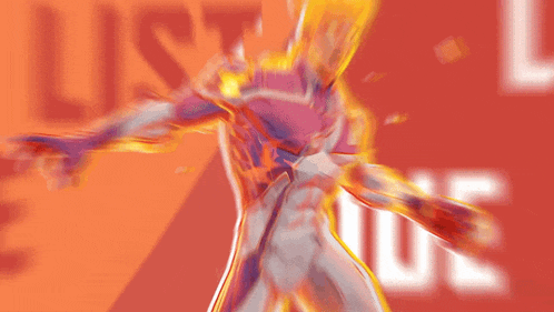 a poster for johnny storm duelist shows a man with flames on his chest