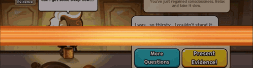 a screenshot of a game that says evidence and more questions