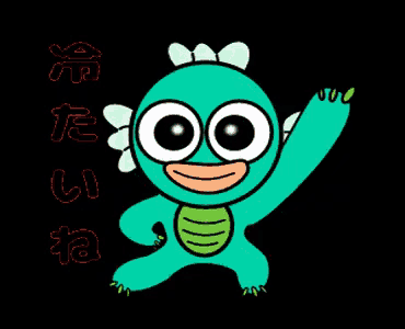 a cartoon drawing of a monster with big eyes
