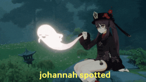 a picture of a girl with a ghost and the words johannah spotted on the bottom