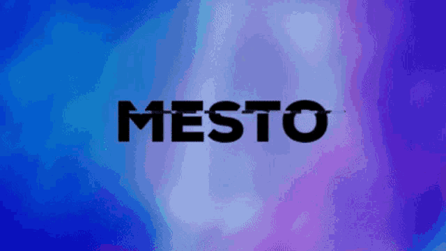 a blue and purple background with the word mesto