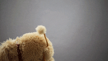 a close up of a stuffed animal 's tail
