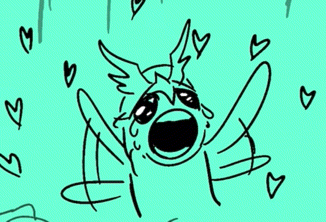 a drawing of a cat with wings and hearts around it .