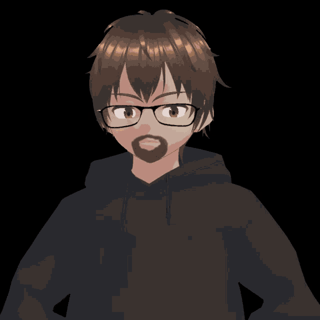 a cartoon character with glasses and a beard