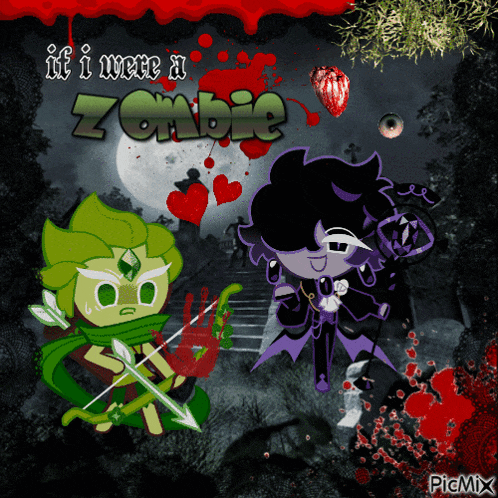 if i were a zombie poster with cartoon characters