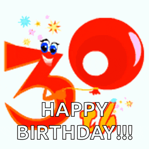 a happy birthday greeting card with a number 3 holding a balloon