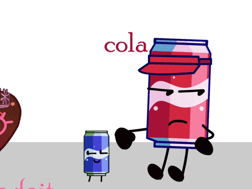 a can of cola is standing next to a surfboard with sunglasses on