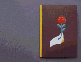 a white book is open to a page that says aime les filles