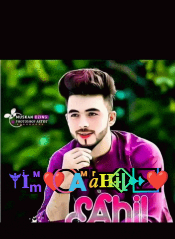 a young man in a purple shirt with the name sahil on the bottom