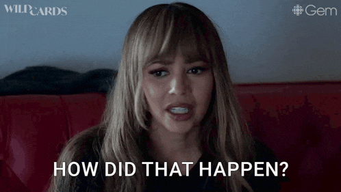 a woman is sitting on a couch and asking how did that happen ?