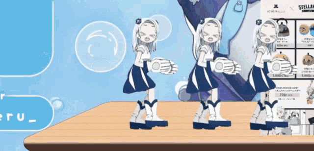 a cartoon of a girl dancing with a sign that says stella on it