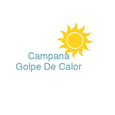 a logo for campana golpe de calor shows a yellow sun