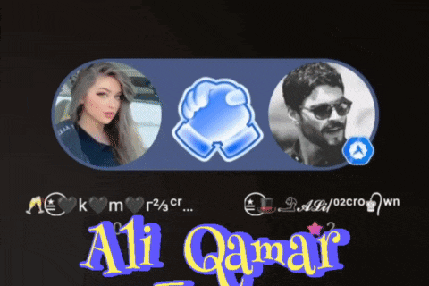 a picture of a man and a woman with the name ali qamar on it