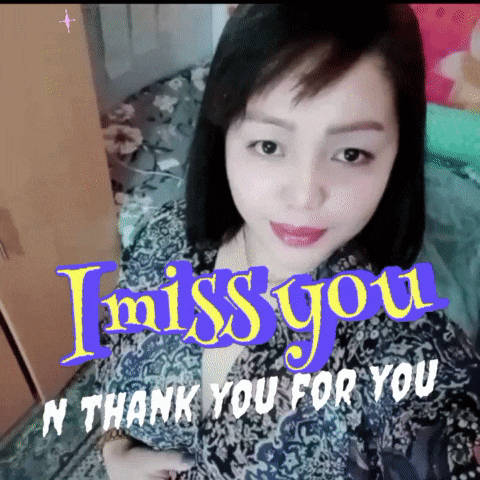a picture of a woman with the words i miss you n thank you for you on it