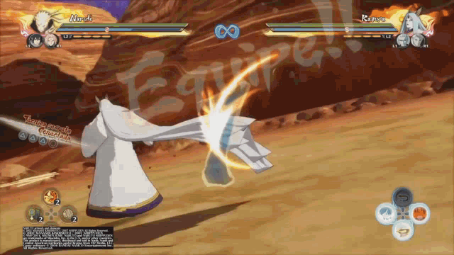 a screenshot of a video game with a character named naruto