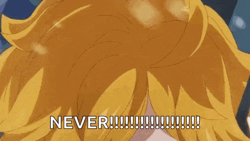 a close up of a person 's face with the words `` never '' written in the corner .