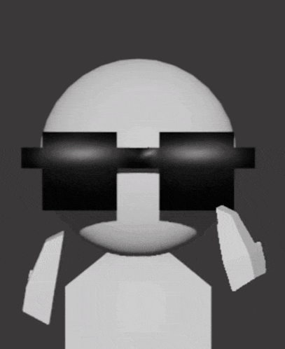 a cartoon character wearing sunglasses with a letter h on it