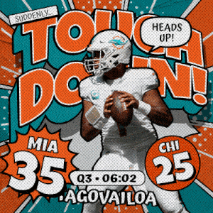 miami dolphins quarterback mia agovailoa is getting ready to throw the ball