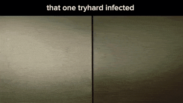 a picture of a wall with the words that one tryhard infected below it