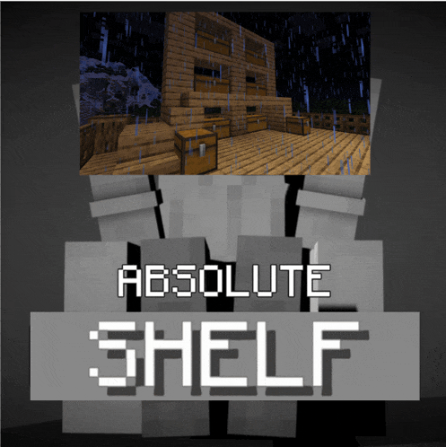 a poster for absolute shelf with a picture of a house on top